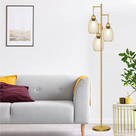 Nintiue sturdy base and pole keep lamp stable on carpet