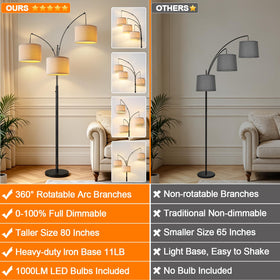 Nintiue tree-style floor lamp with 360-degree arc branches for customized lighting.