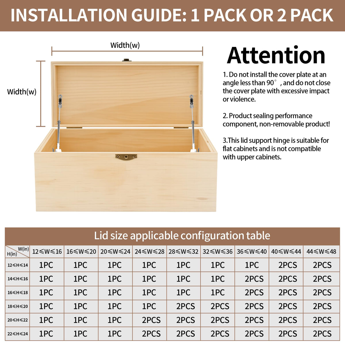 Nintival lid-support hinges adjustable tension with varied lid angles