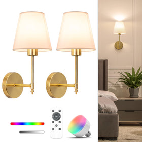 NIORSUN 14.5-inch wall sconce pair with gold design for warm ambient lighting