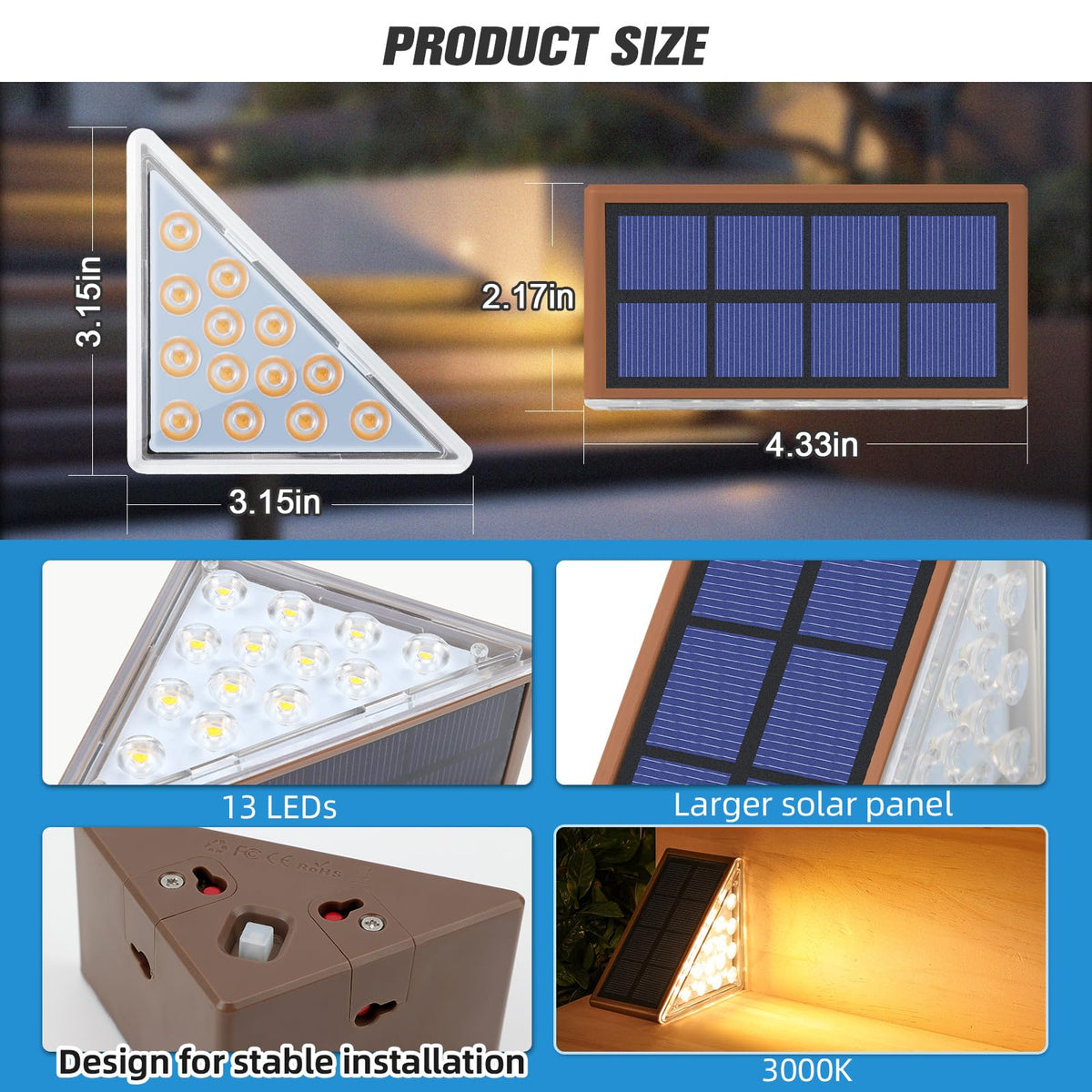 NIORSUN IP67 weatherproof stair light withstands rain and snow