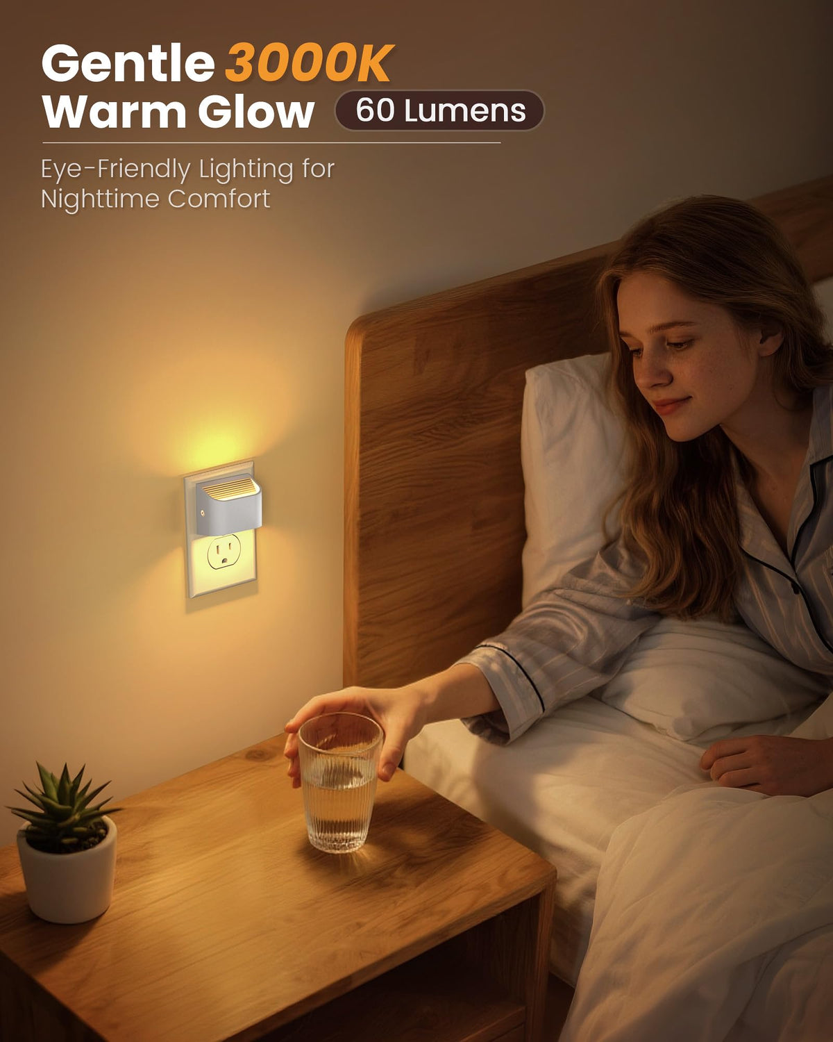 NIORSUN safe night light stays cool to touch for kids and elders.
