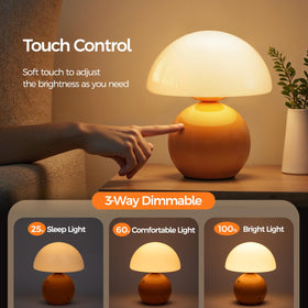 NIORSUN Mushroom Lamp battery pack enables cordless placement across rooms.