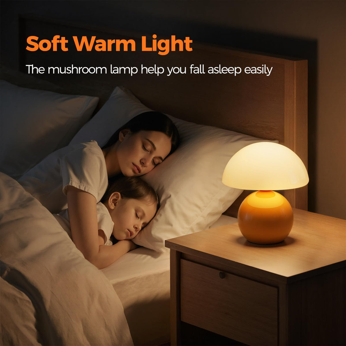 NIORSUN Mushroom Lamp portable design for flexible room placement.