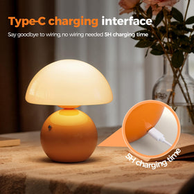 NIORSUN Mushroom Lamp touch control for easy brightness adjustments.