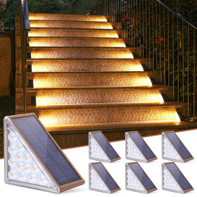 NIORSUN outdoor stair lights illuminate steps for safer nighttime entry.