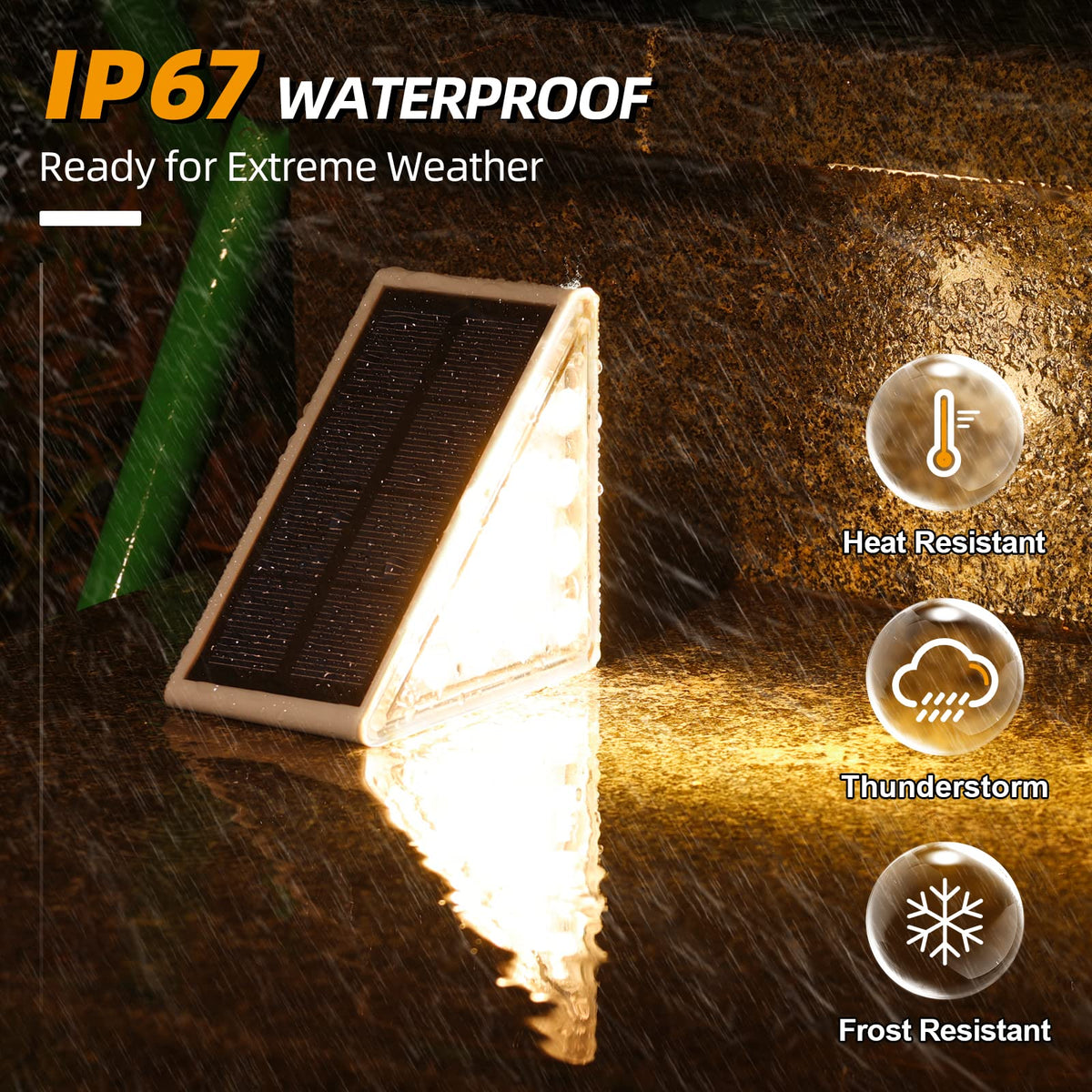 NIORSUN Step Light IP67 waterproof design withstands rain, snow, and frost for year-round use