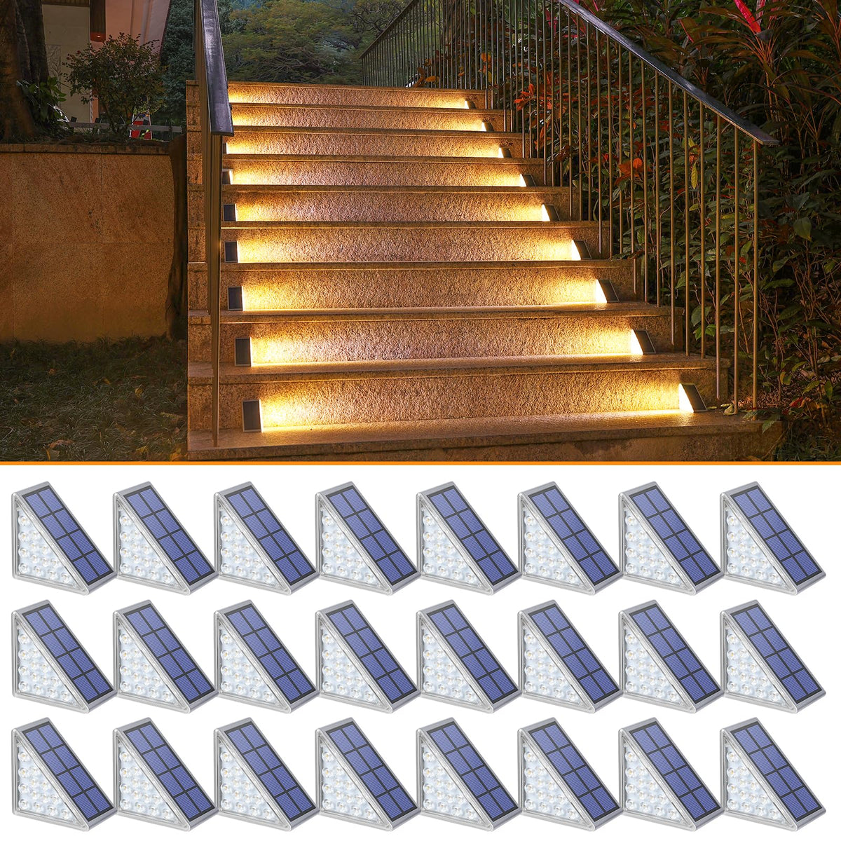 NIORSUN Outdoor Step Light with triangular design illuminates stair corners safely at night