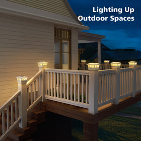 NIORSUN post cap lights with screws included for fence post installation.