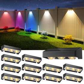 NIORSUN solar fence lights on fence illuminate steps for safer nighttime access.