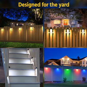 NIORSUN solar fence lights IP65 waterproof for all-weather fence, railing, and yard lighting.