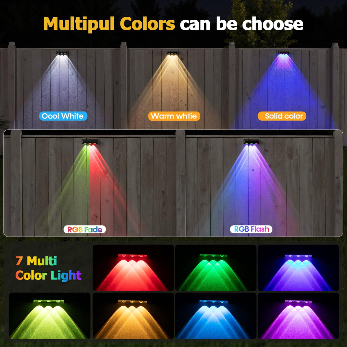 NIORSUN RGB color mode lights create vibrant ambiance for deck or patio.