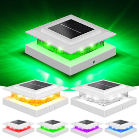 Niorsun solar post cap light color cycle creates vibrant RGB ambiance for decks