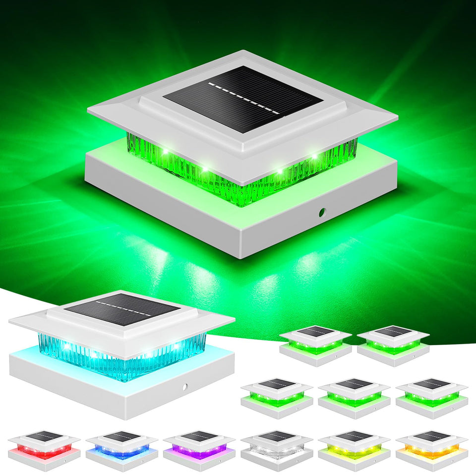 Niorsun post cap lights color cycle brighten posts for festive ambiance