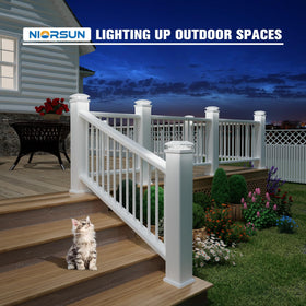 NIORSUN six-pack solar post lights ideal for comprehensive yard lighting.