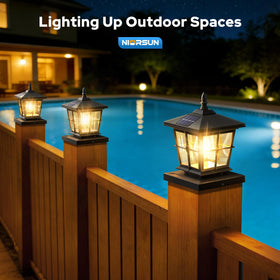 NIORSUN lights provide warm to cool glow for decks and patios.