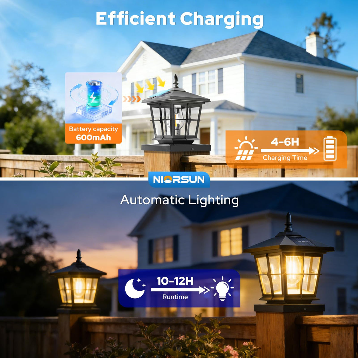 NIORSUN Edison-style bulbs glow softly with 3 temperatures for cozy outdoor ambiance.