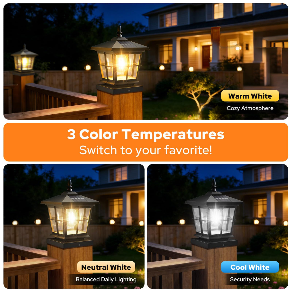 NIORSUN IP64 waterproof solar post lights withstand rain for long-lasting outdoor lighting.