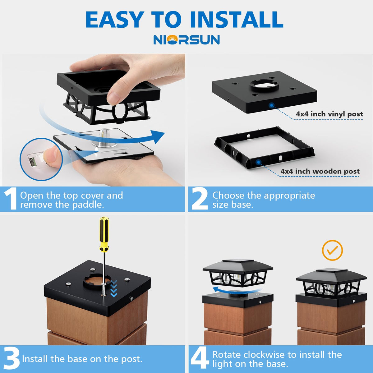 NIORSUN solar-powered outdoor lighting reduces wiring and energy use.