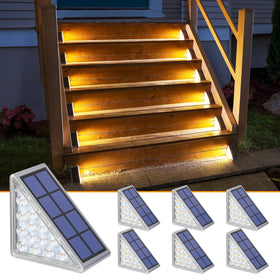 NIORSUN solar step lights triangle design illuminate stairs safely
