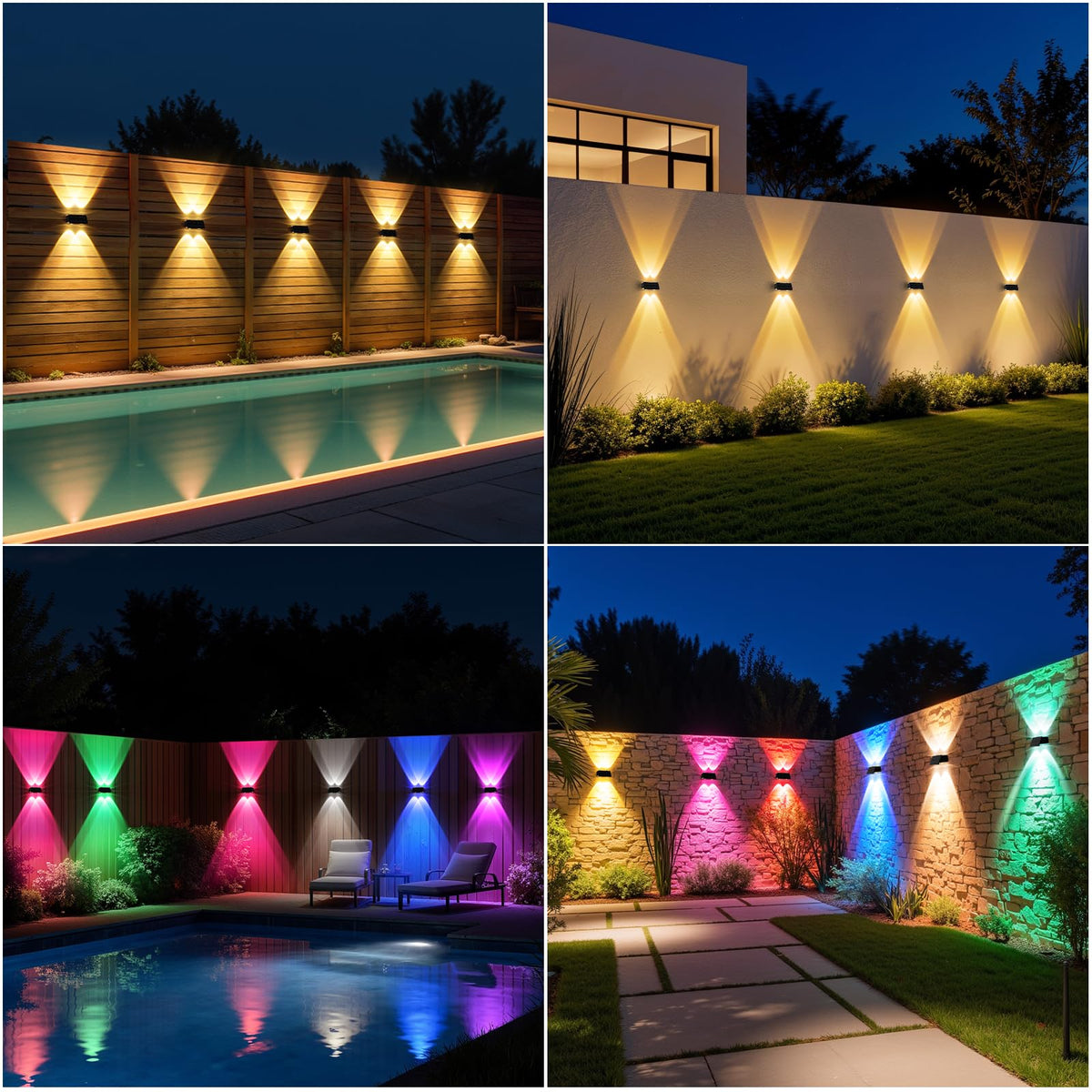 NIORSUN up-down wall lights demonstrating versatile installation for tall fences and open walls