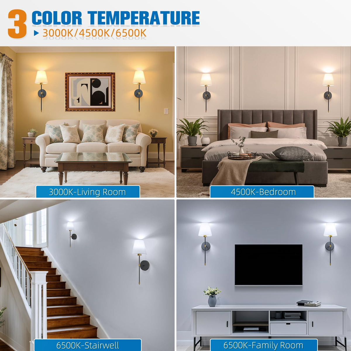 NIORSUN wall sconce offers 9 color options for versatile lighting.