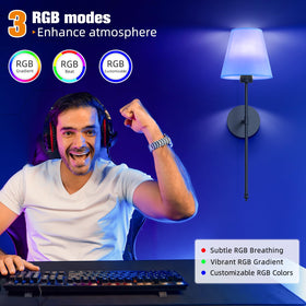 NIORSUN wall sconces remote-control use demonstrated from a couch