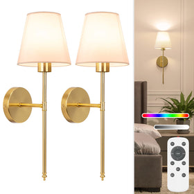 NIORSUN wireless wall sconce in gold close-up for stylish living room ambiance