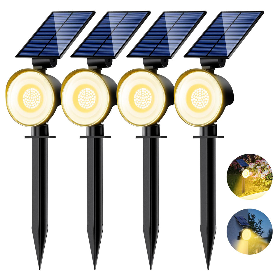Nipify 4-pack solar lights with adjustable panels for optimal sun tracking.