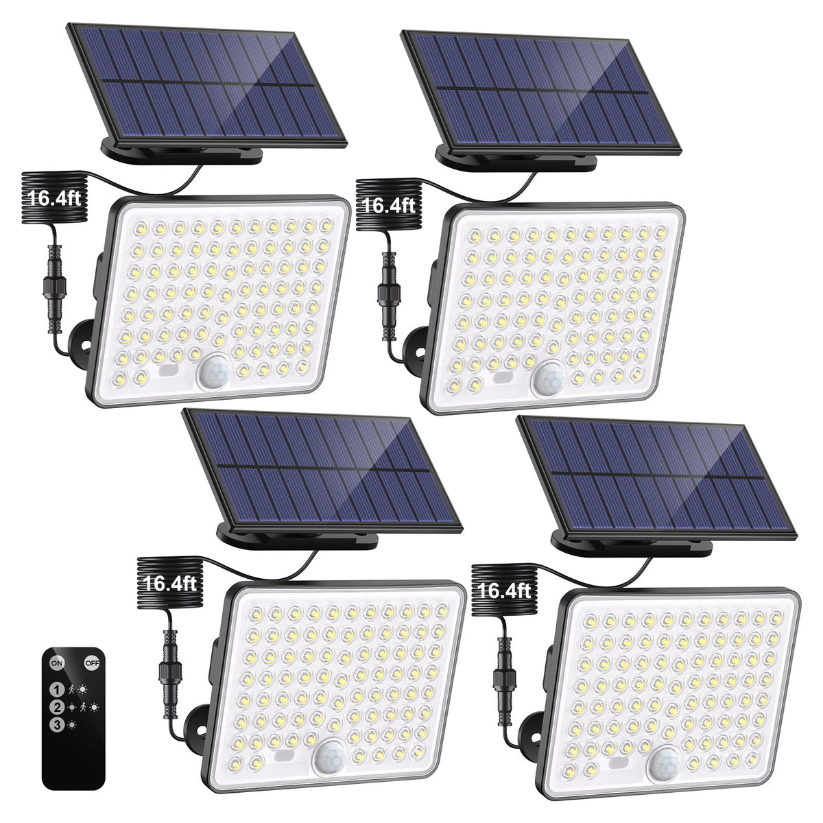 Nipify 4-pack solar panel kit for easy charging and placement.