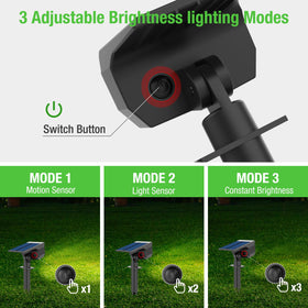 Nipify 56-led solar spotlight delivers bright, even illumination for gardens.
