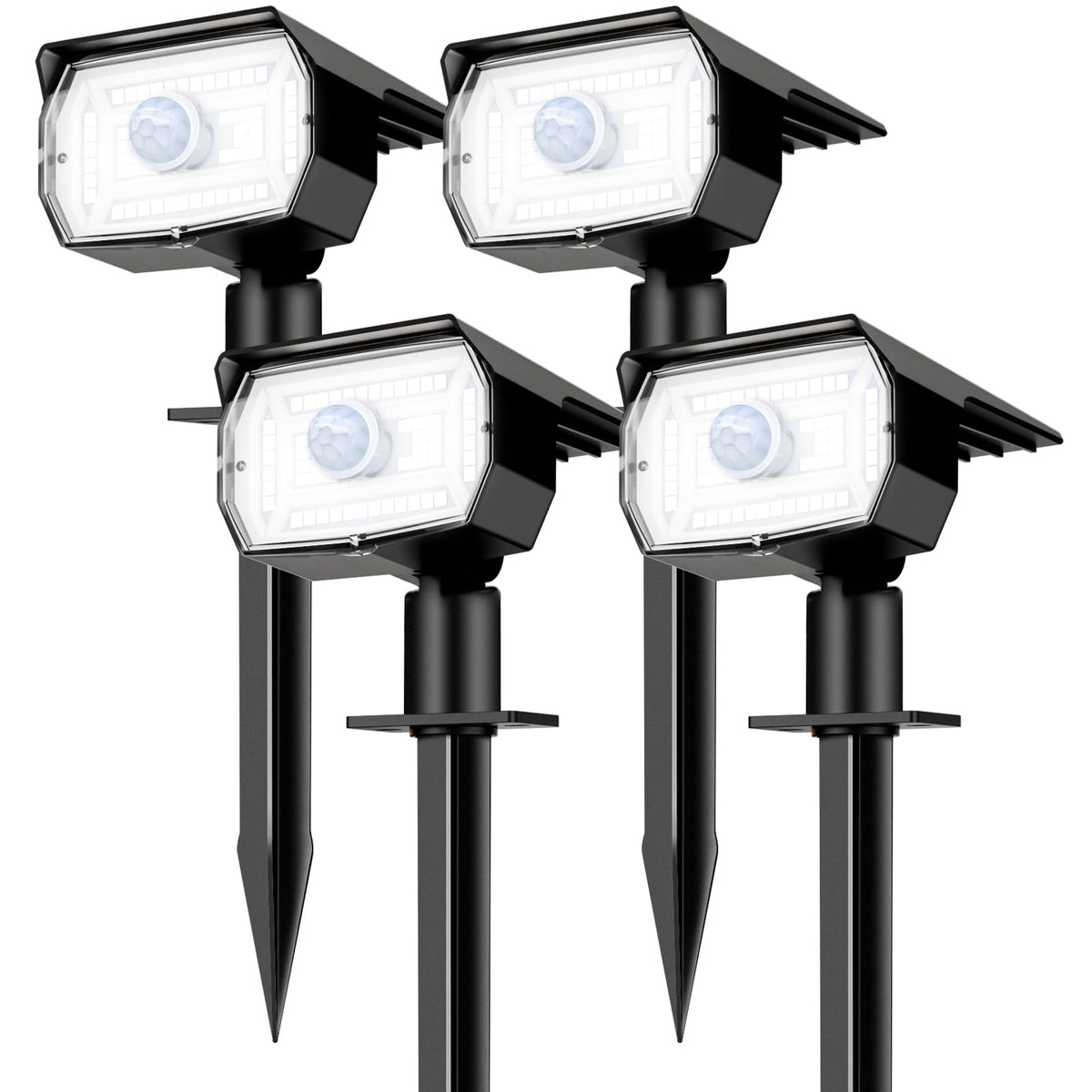 Nipify solar lights outdoor spotlight four-pack brightens yards and pathways.
