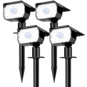 Nipify solar lights outdoor spotlight four-pack brightens yards and pathways.