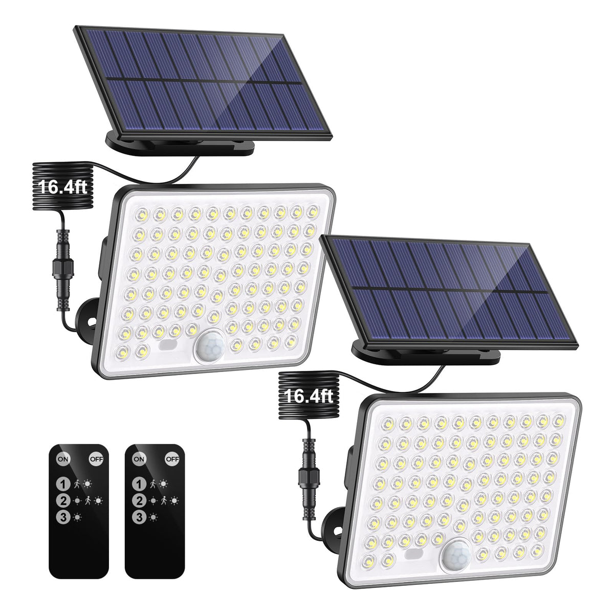 Nipify solar motion lights with panel and light offering wide-area outdoor illumination