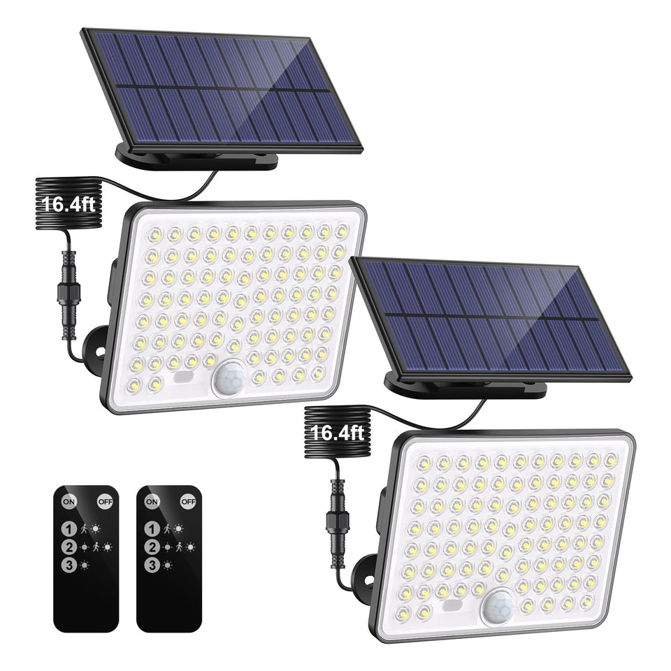 Nipify solar motion lights with panel and light offering wide-area outdoor illumination