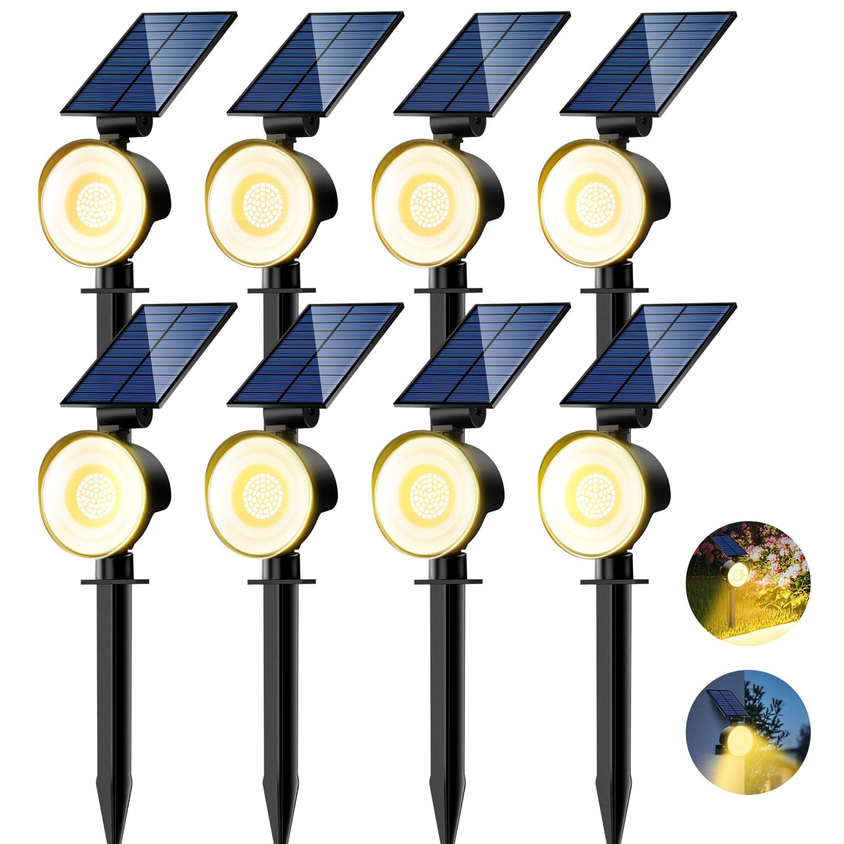 Nipify solar spot light outdoor packaging demonstrates easy setup and complete kit.
