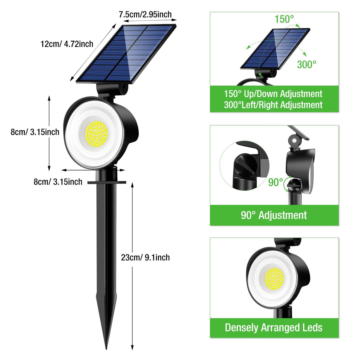 Nipify solar spot light weather durability emphasizes rugged outdoor performance.