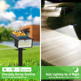 Nipify solar spot lights staked in the ground for yard lighting