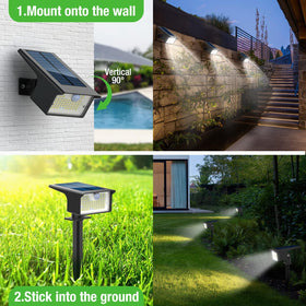 Nipify solar spot lights with motion sensor brightening the driveway