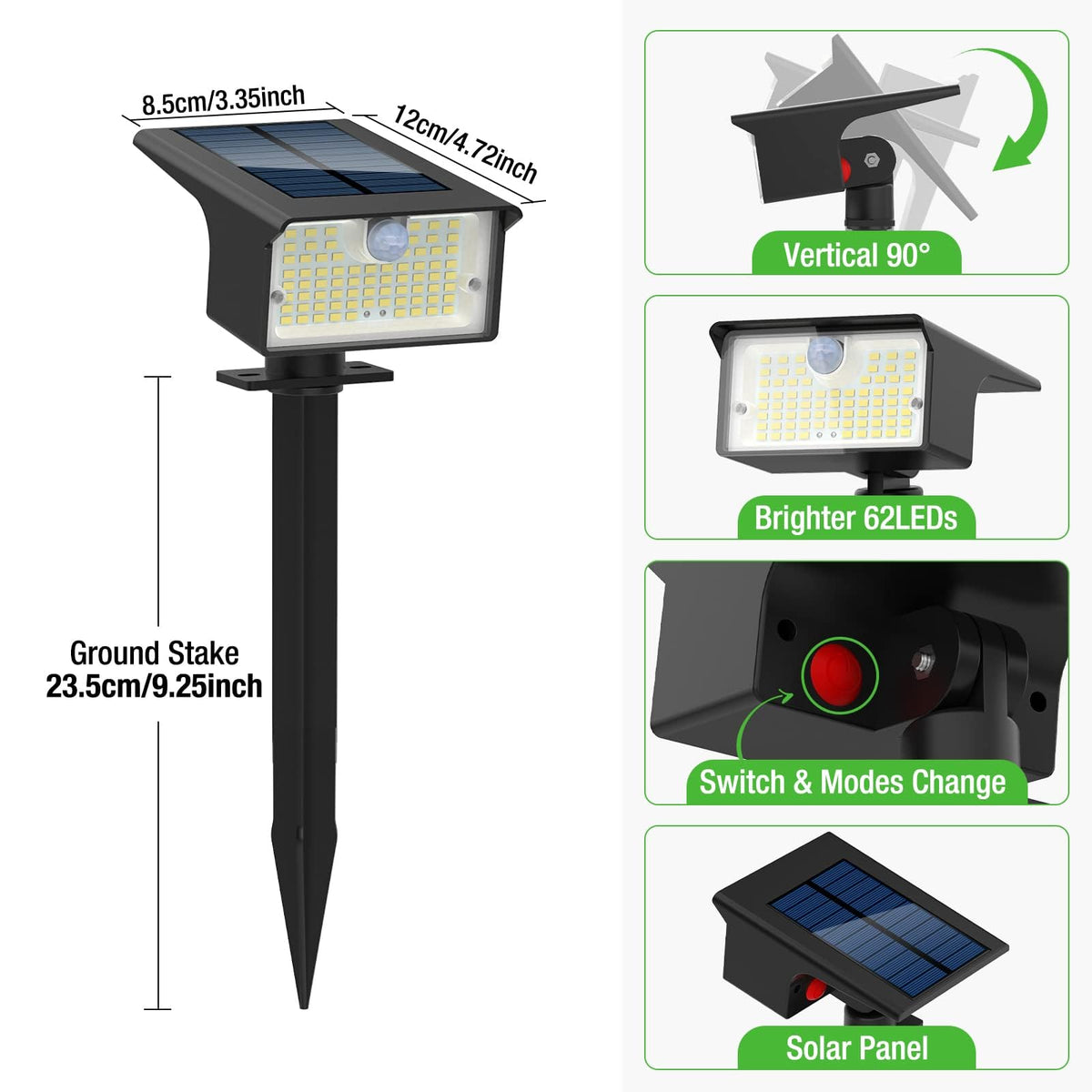 Nipify solar spot lights lighting a pool patio yard at night