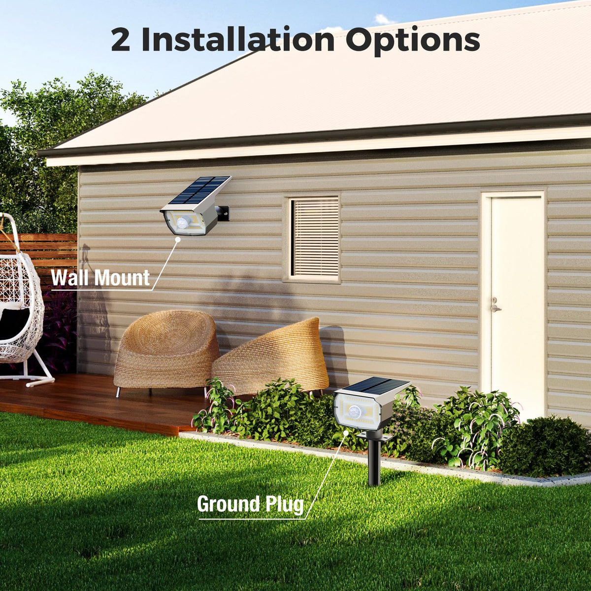nipify solar spotlights showcases three-mode control for customizable lighting and motion sensing