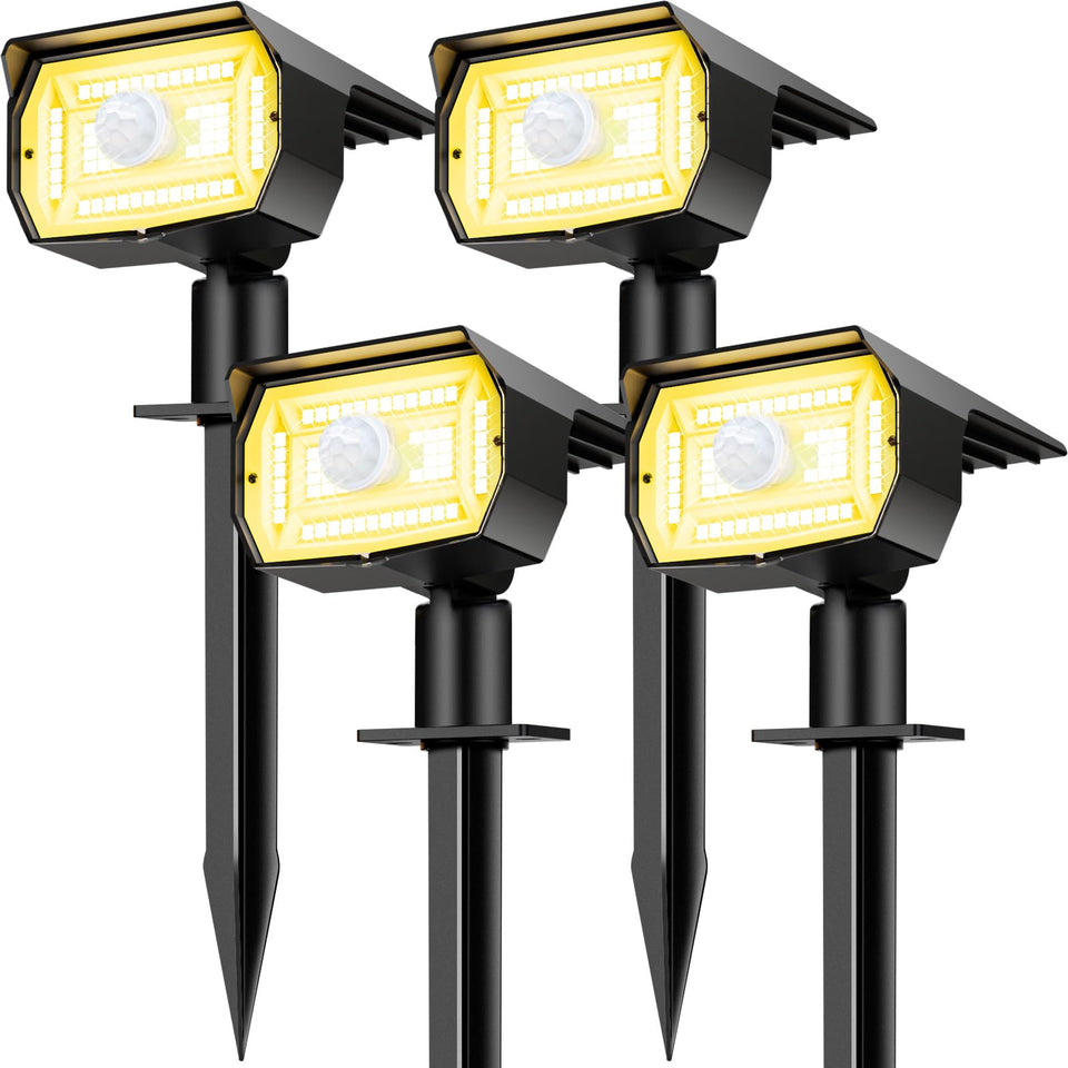 nipify solar spotlights 4-pack front view illuminate your yard with warm white light