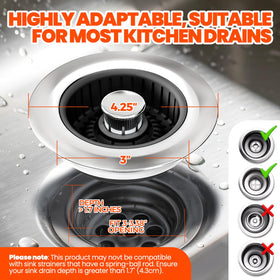 Nipoko fits standard 3-1/2-inch drains for double-bowl sinks