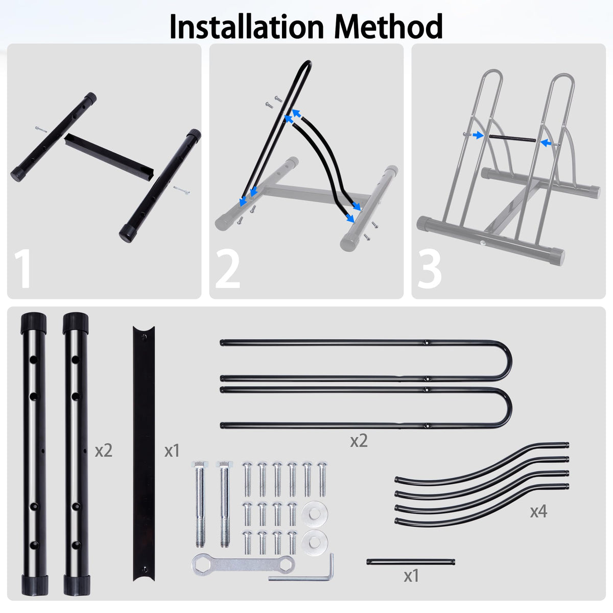 NiQinWuKin Bike Rack compact setup for easy garage organization