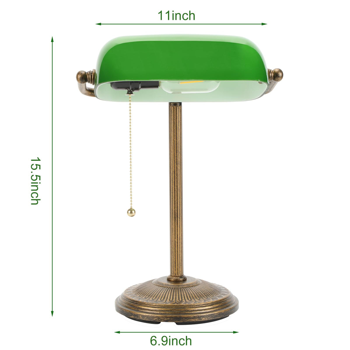 NISSAFORS emerald green glass shade adds vintage charm to any desk.