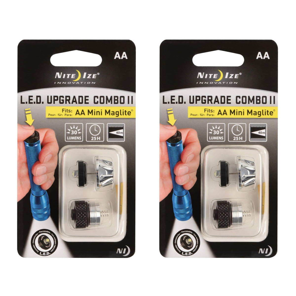 Nite Ize LED upgrade kit for AA Mini Maglite; 30-lumen LED improves nighttime visibility.