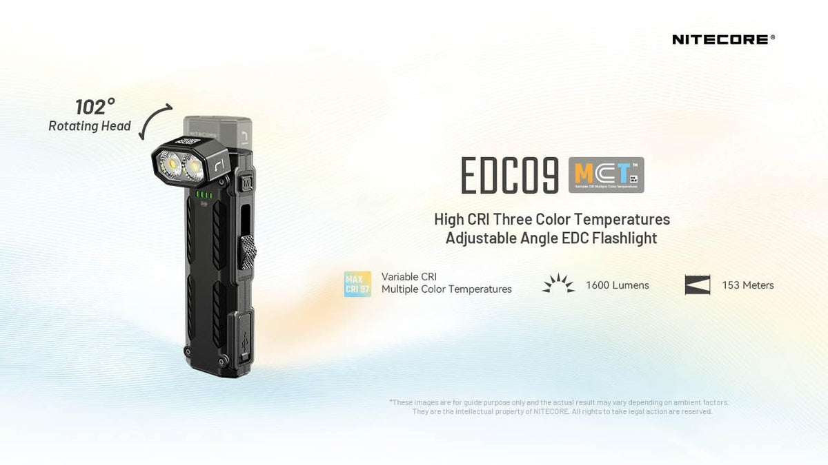 Nitecore EDC09 rotating swivel head directing light in tight spaces for repairs.