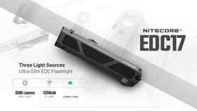 Nitecore EDC17 UV inspection highlights leaks and security verification.