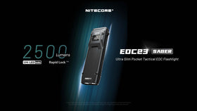Nitecore EDC23 USB-C recharge port enables quick charging.