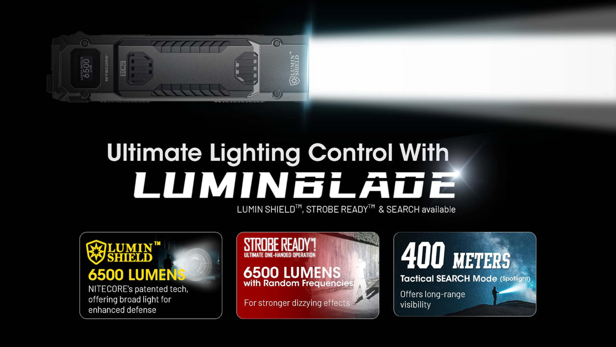Nitecore EDC29 spotlight mode delivers focused illumination for detail work.